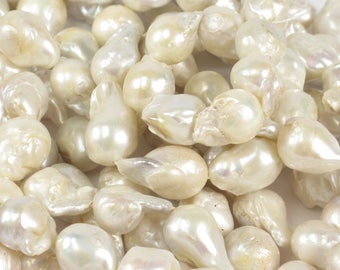 10-13 x 15-18 mm Baroque Natural Baroque Pearl Beads, Genuine Freshwater Barqoue Pearls, Irregular Cultured Pearl Beads (130-BQW10-1317)