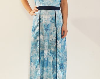 Maxi blue dress Boho, long dress empire, powder blue dress, womens maxi dresses