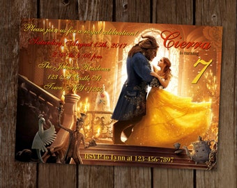 Beauty and the Beast Invitation, Belle Invitation, Belle Birthday Party, Beauty and the Beast Birthday, Printable Invitation