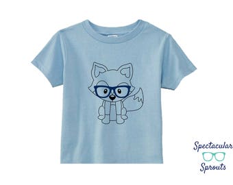 Kids Fox Shirt | Kids Glasses Tshirt | Glasses Shirt | Woodland Animal Glasses T Shirt | Personalized Kids Clothing | Girl Boy Fox Tshirt