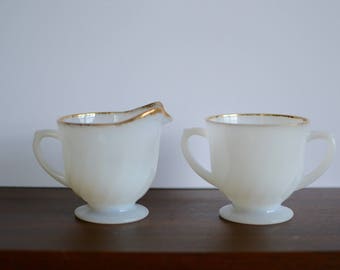 Vintage Fire King Creamer and Sugar Set