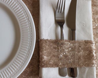 Champagne Blush Sequin Napkin Holder