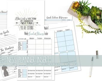 Food and Fitness Planner Expansion Pack or Stand Alone, Happy Planner Size, Undated, Bonus included