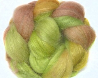 BABY CAMEL SILK handdyed luxury roving top spinning fiber 2.1 oz