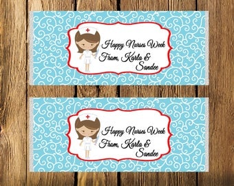 Printable Nurses Week Brunette Large Candy Bar Wrappers