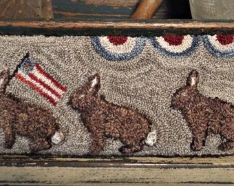 E Pattern Punch Needle Rabbits On Parade