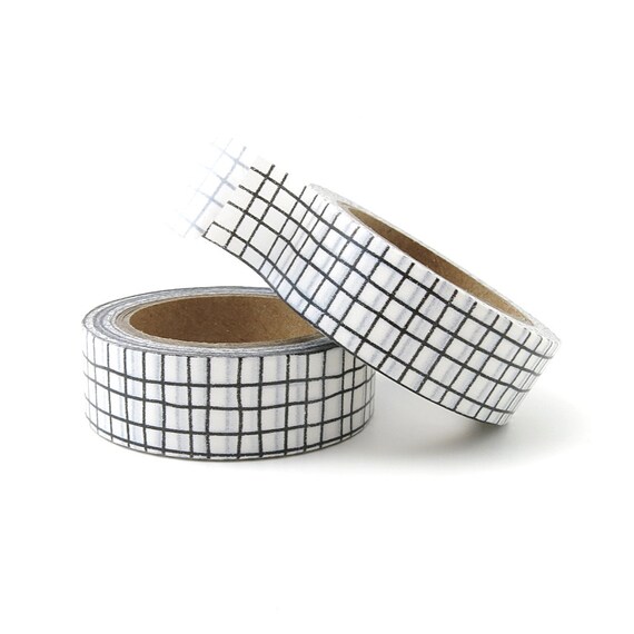 Washi Tape Black Graph Grid Washi Tape 15mm x 10 Metres