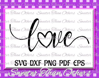 Love Svg Silhouette Valentines svg, Dxf Silhouette Studios, Cameo Cricut cut file INSTANT DOWNLOAD, Vinyl Design, Htv Scal Mtc