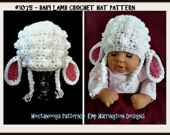 crochet pattern hat, Baby Lamb Hat CROCHET PATTERN, Newborn to 5 years, crochet for baby, hat crochet pattern, baby hat