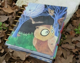 Owl Planner Cover - Disc Bound Planner Cover - Discbound Planner - Arc Planner Cover - Laminated Planner Cover - Owl Art
