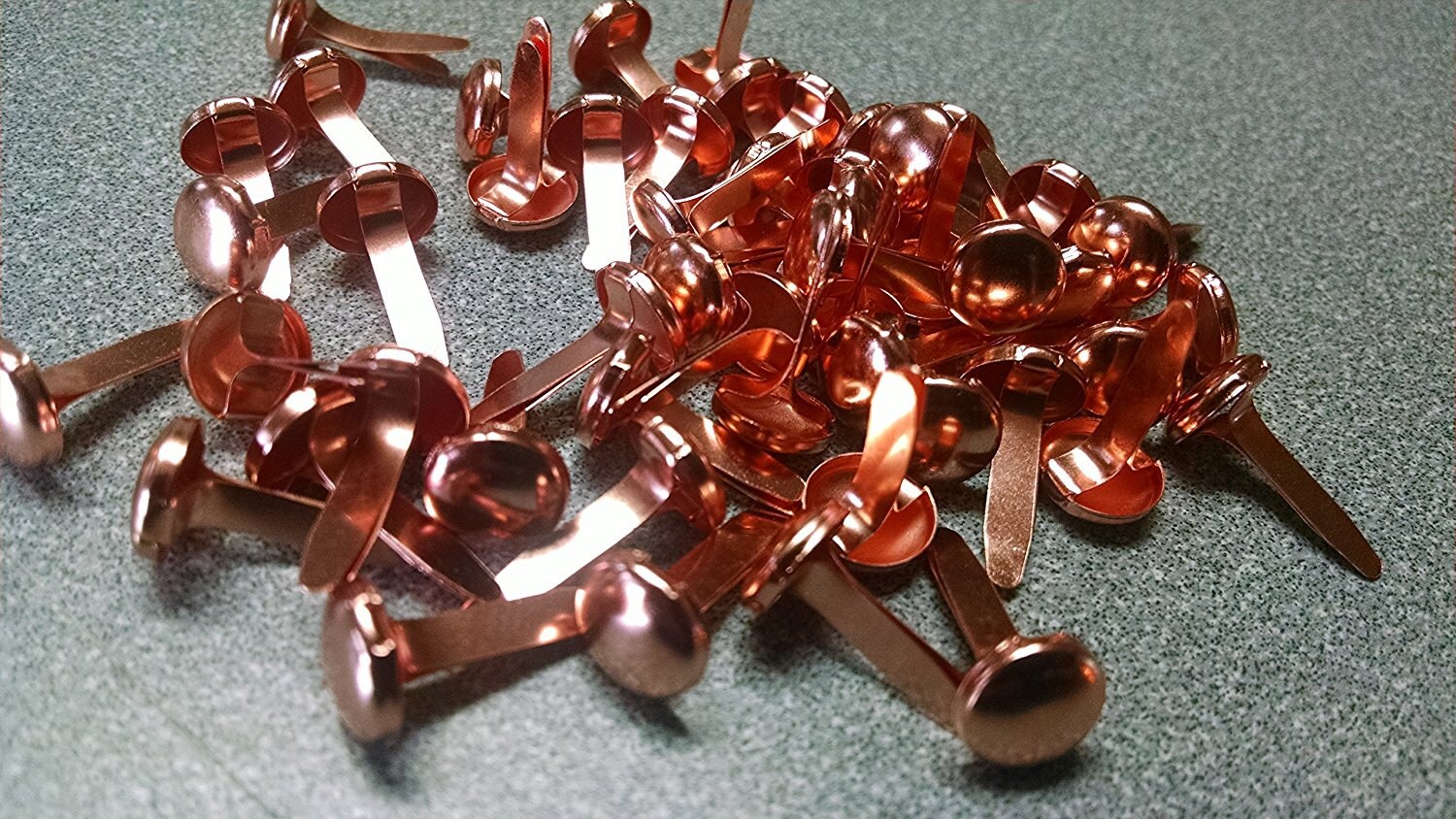 Large Round Brads Shiny Metallic Copper Paper Fasteners