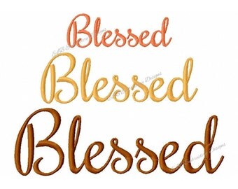 Thanksgiving Embroidery Design - Blessed - 3 Sizes - Instant Download - Digital File