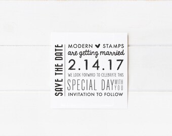 Custom Wedding Stamp Save the Date Stamp Custom Rubber Stamp Custom Stamp Personalized Stamp Modern Save the Date D13