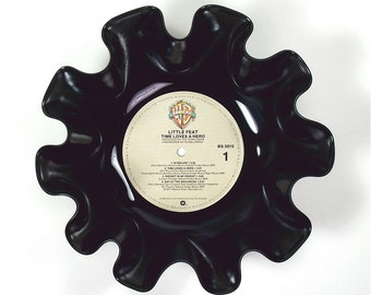 Little Feat Vinyl Record Bowl Vintage LP Album 1977 (Time Loves a Hero) Cream Colored Label
