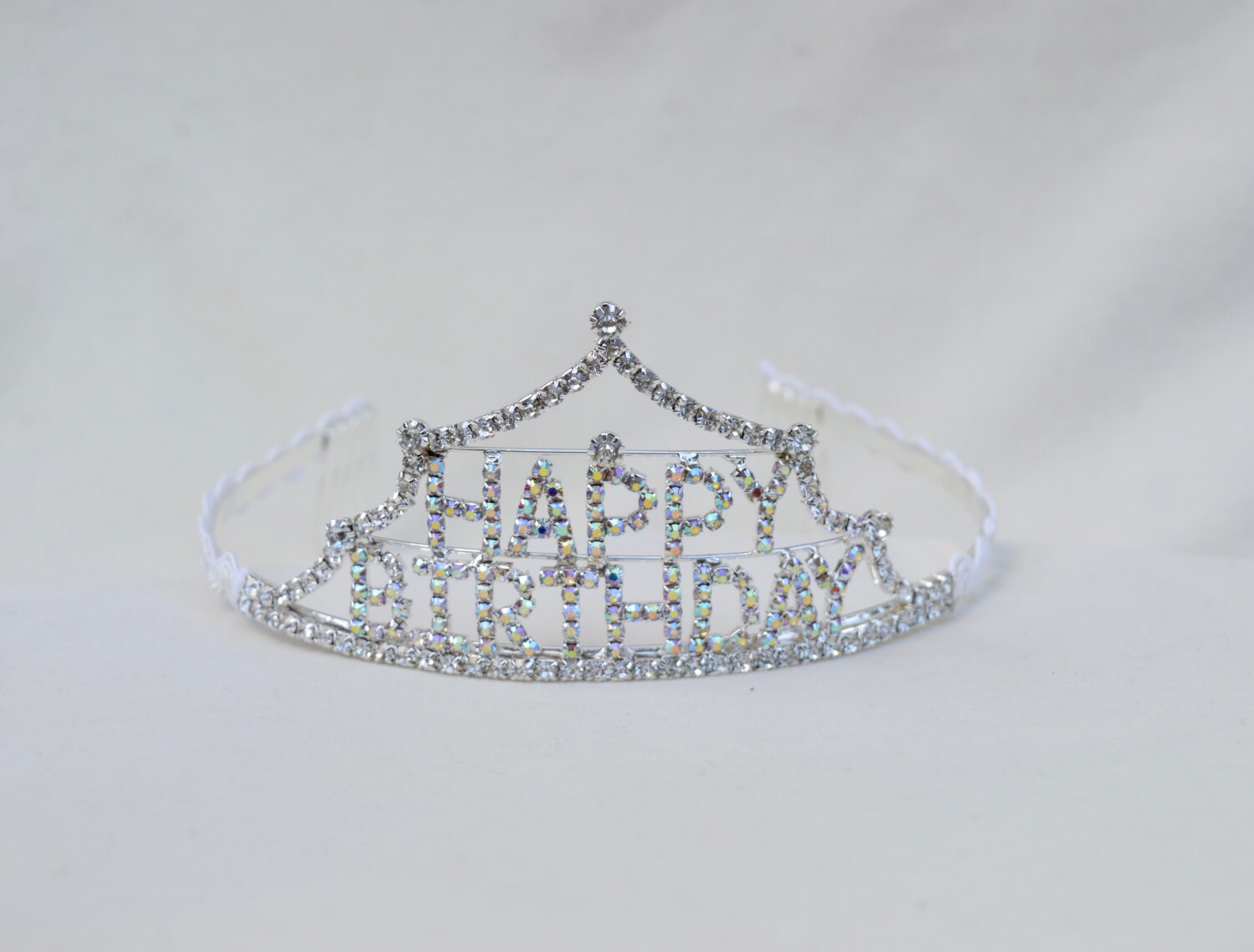 Happy Birthday Rhinestone Tiara   Girls Birthday Tiara   Girls