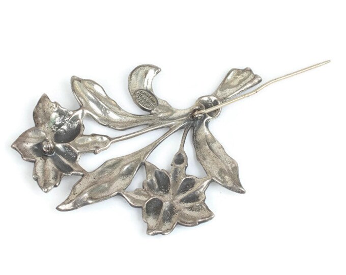 Danecraft Sterling Brooch Floral Design Vintage Signed