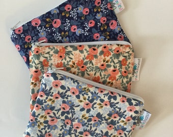 Reusable Snack Bag, Reusable Zipper Bag, Reusable Sandwich Bag, Zipper Pouch, Floral Snack Bag, Lunch Bag, Reusable Bag, Rifle Paper Co