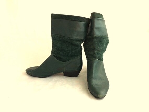 hunter green heel boots