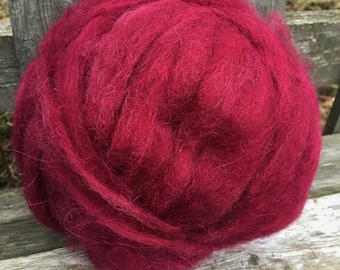Alpaca Wool Roving, Spinning, Felting, Burgundy