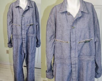 Vintage 1950's Mens Work Coveralls by Key Imperial Sanforized