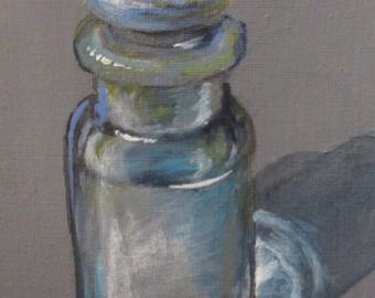 Glass Bottle - original daily painting by Kellie Marian Hill