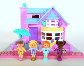 Complete Vintage Polly Pocket Light-Up Bay Window House Playset by Bluebird 1993