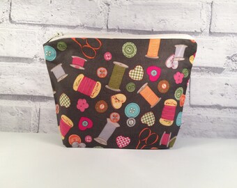 Pencil Case / Cosmetics make up Bag Sewing Threads