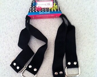 Brand New ‘Everything Mary’ Nylon Handles – Black with Silver “D”Rings - 17" long - FREE SHIPPING!