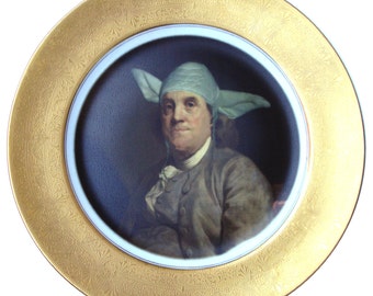 Yodamin Franklin Portrait Plate - Altered Antique Plate 11"