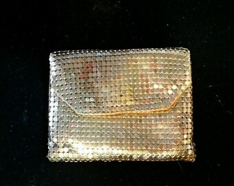 Vintage Whiting & Davis gold metal mesh Coin Purse
