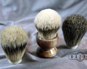 Maple Burl Shaving Brush Choose your Badger Hair Brush Father's Day Gift Birthday Wet Shaving Ready2Ship