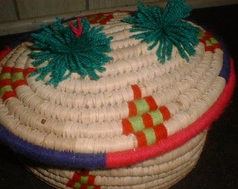 Basket - Native American Basket - Pomo Indian - Handmade Basket - Covered Basket