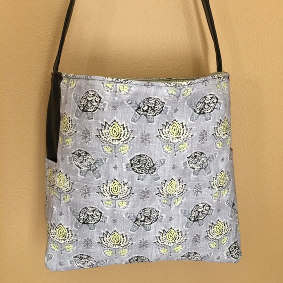 Sam #1763, Turtle Tote, Large Tote, Shoulder Bag, Knitting Tote, Cross Body Purse, Book Bag, Bags, Totes, Purses, Designer Fabric Tote, Bag