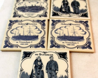 Holland Cruise Ship Coaster Tiles ryndam volendam statesdam veedam