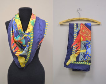 1980s Hermes "Etendards et Bannieres" Silk Scarf