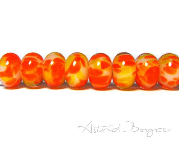 Sunshine Glass Beads - Artisan Lampwork Glass Spacer Beads - Fun in the Summer with Jewelry and Craft Creations -Perfect for leather or cord