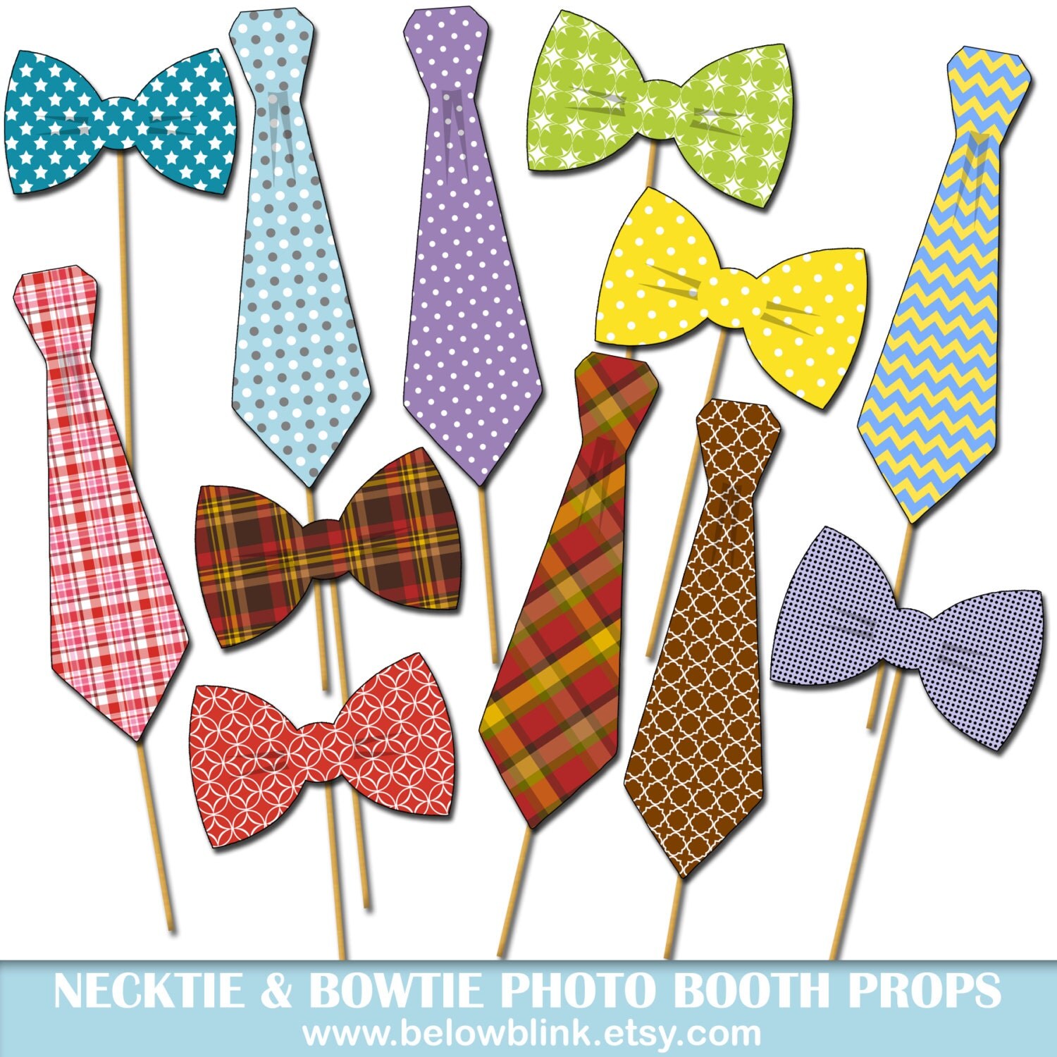 Necktie Photo Props Bowtie Photo Props Photobooth Party