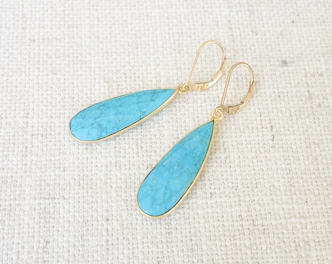 Gold Turquoise Earrings, Gold Turquoise Dangles, Gold Turquoise Dangle Earrings, Turquoise Earrings, Turquoise Dangles, Turquoise