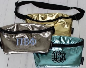 Monogrammed Fanny Pack - Metallic Fanny Pack - Waist Purse - Concert Pack - Spring Break - Gold Fanny Pack - Sorority Bag - Cute Fanny Pack