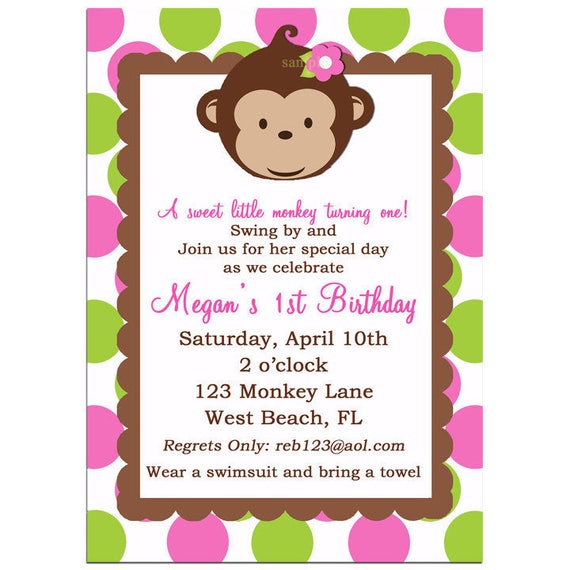 Free Printable Monkey Birthday Invitations 10