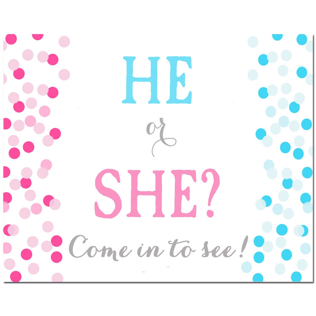 Gender Reveal Welcome Sign Printable Instant Download
