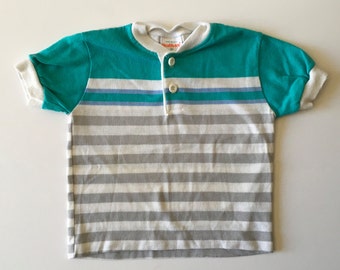 1980's Teal Stripe Health-tex Tee (3t)