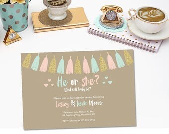 PRINTABLE gender reveal invitation/ he or she what will it be invitation / blue or pink invitation / baby reveal invitation / reveal invite