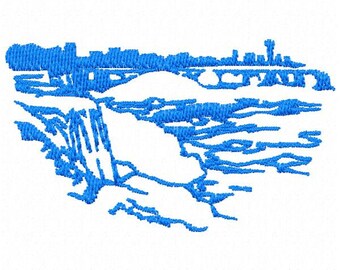 Niagara Falls Embroidery Design - Instant Download