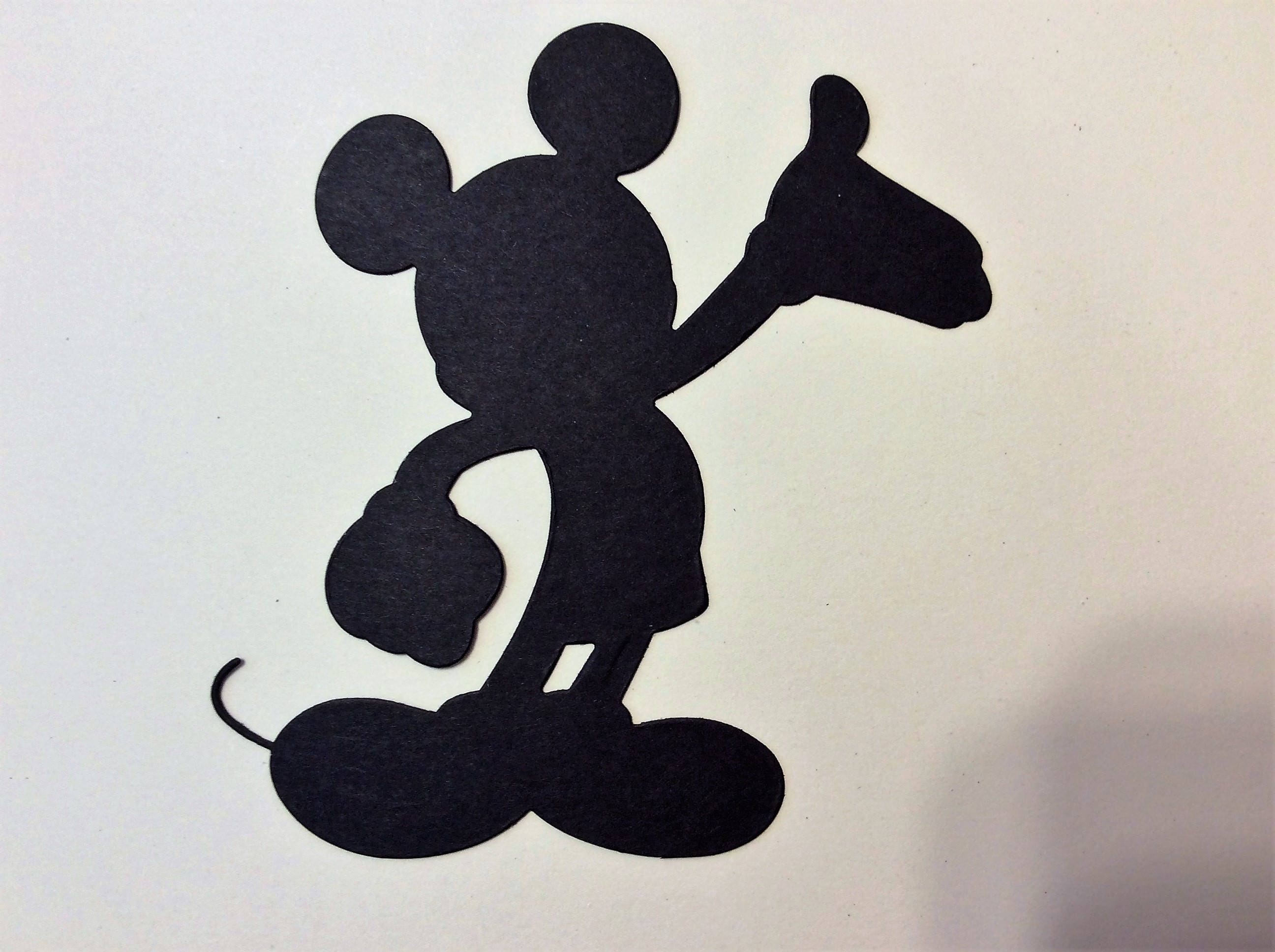 Handmade, Mickey Mouse Silhouette, Black, Sizzix, 4 1/4" Tall, Waving ...
