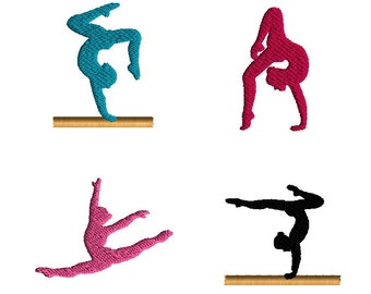 Mini Gymnast Machine Embroidery Design Set-INSTANT DOWNLOAD-3 sizes