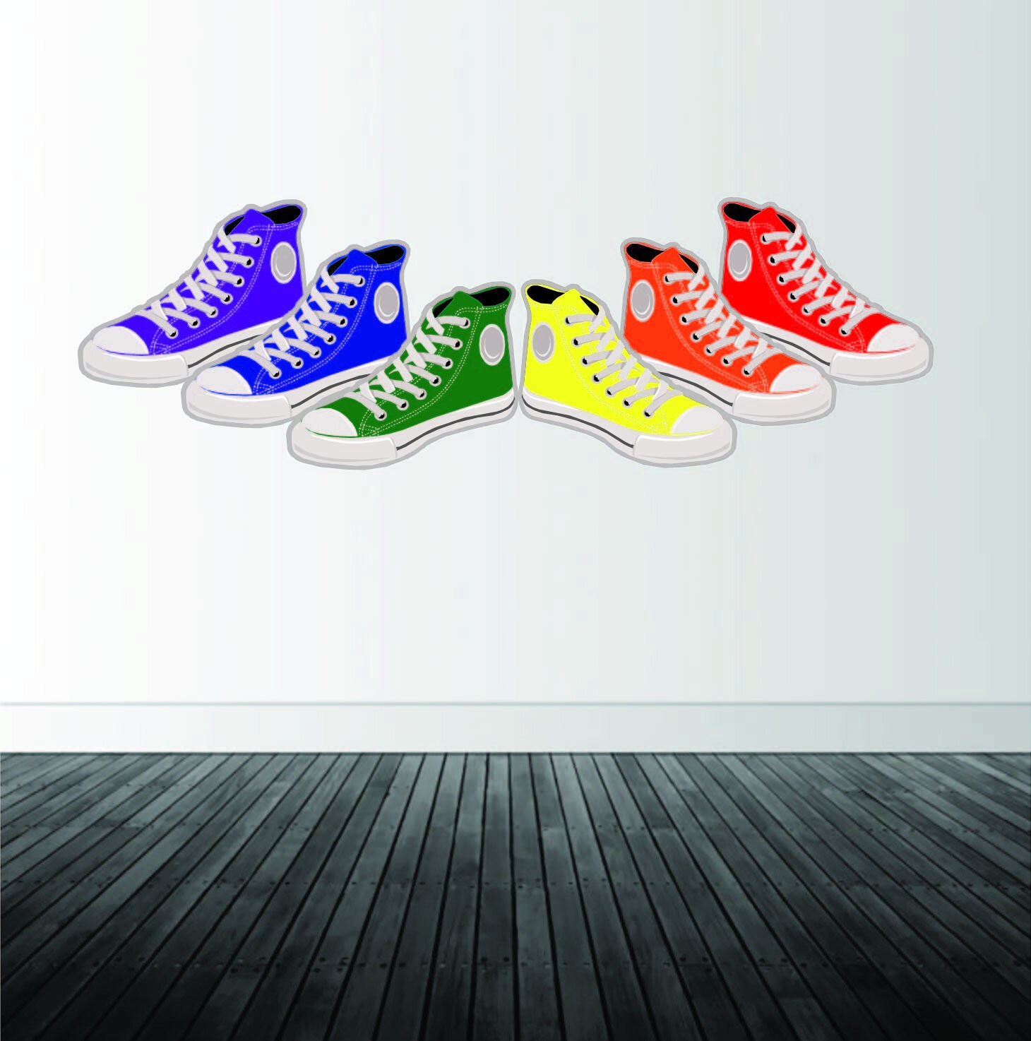 Shoe Wall Decal Rainbow Decal Teen Bedroom Decor Vinyl Shoe