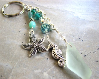 Sea glass keychain | Etsy
