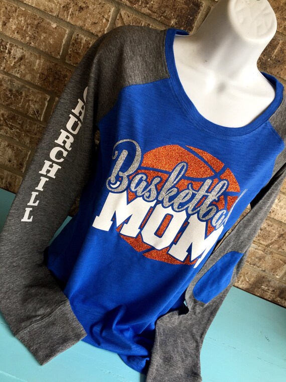 Basketball Mom Shirt Customized Glitter Basketball Shirt
