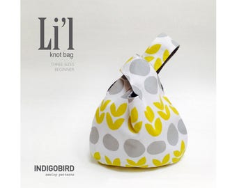 Knitting Bag, Project Bag, Knot Bag, Bag Pattern PDF, Japanese knot bag, Grab bag, Reversible bag, Teacher gift, DIY gift